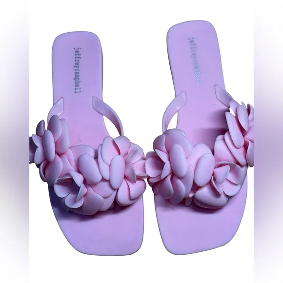 Jeffrey Campbell Bobble Gum Pink Floral Sandals Women’s Size 6.5 Chic Summer Fit - Picture 3 of 5
